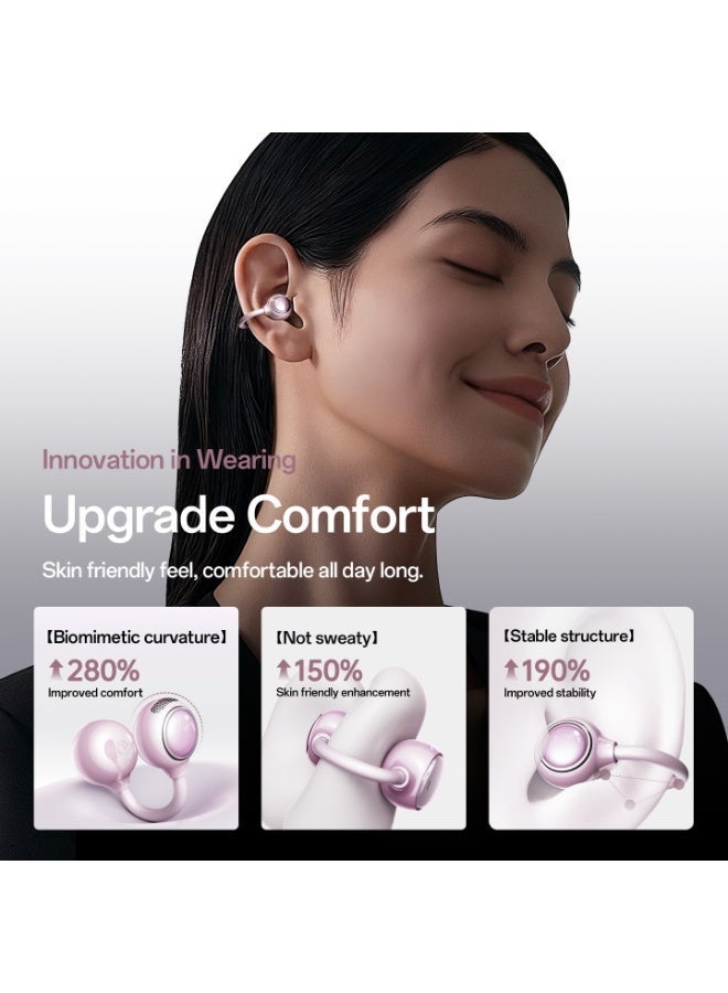 مُوطْمُوك  M156 سماعات الأذن المفتوحة، صوت مكاني مقاوم للتسرب، صوت HiFi مع تعزيز الباس، لاسلكي 6.0، مريح للارتداء طوال اليوم باللون البنفسجي - Image 3